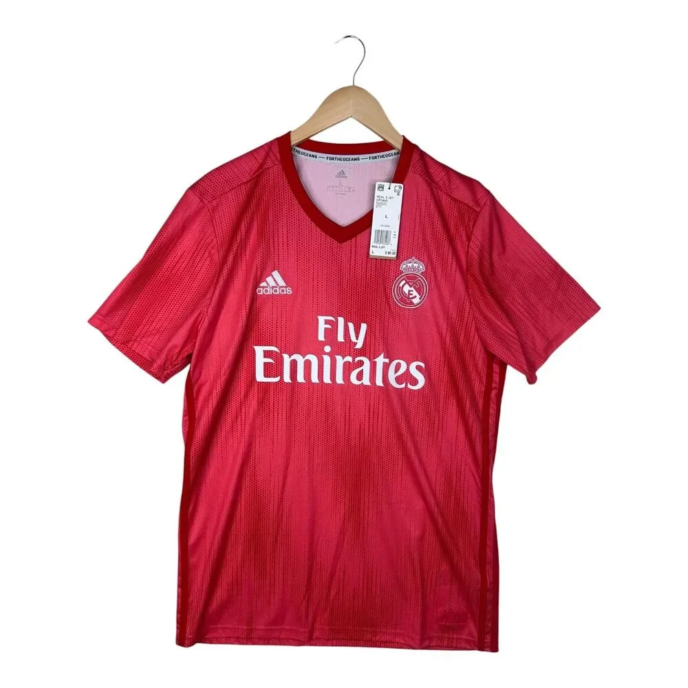 Real Madrid Jersey Mens Large Red Soccer Adidas REAL 3 JSY DP5445 Third